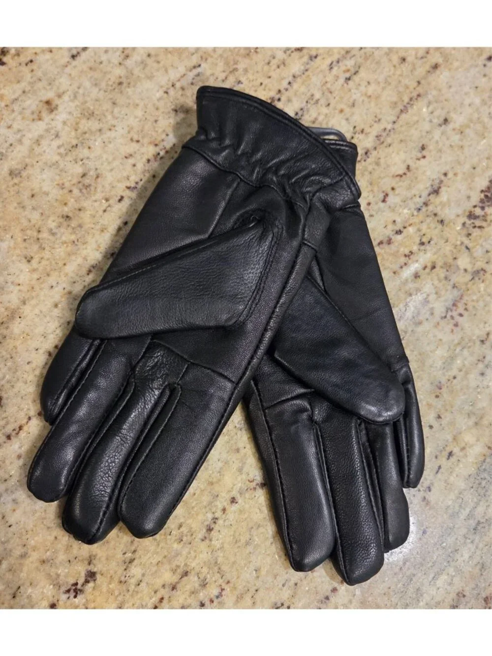 New! Women's Size S Fleece Lined Black Leather Gloves